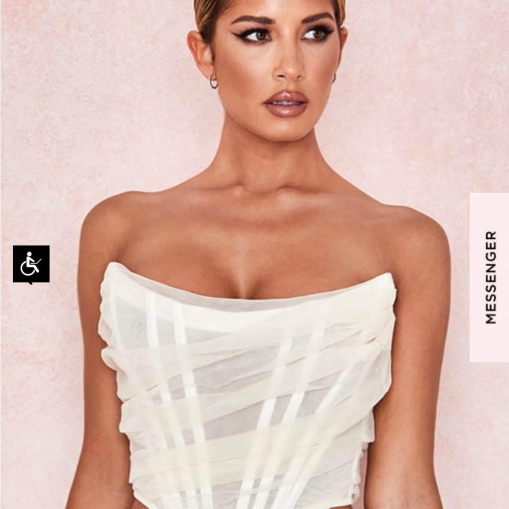 House of CB Bone Mesh Corset (Tried once) Like new with original tags